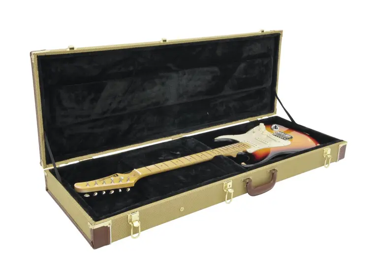 DIMAVERY Wood case for E-guitars, tweed 
